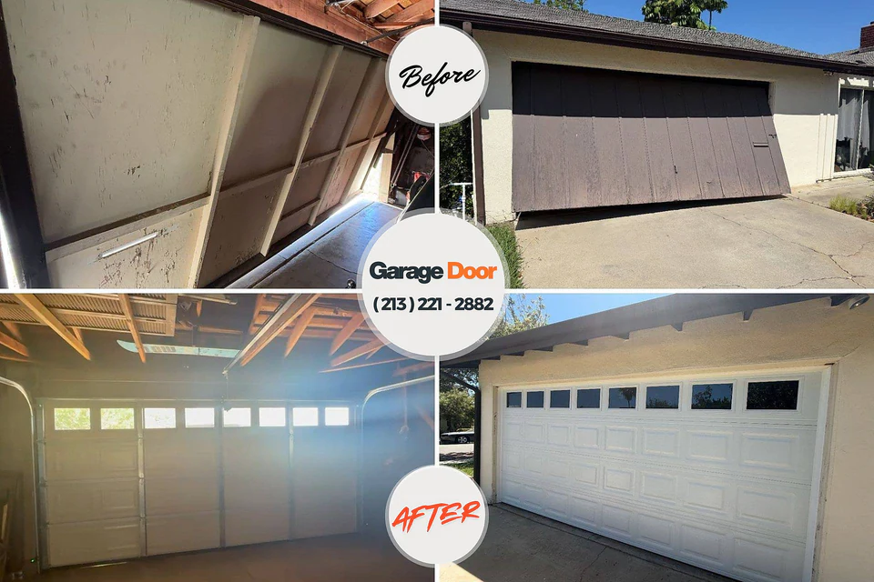 Before and after: garage door repair Mount Royal, NJ